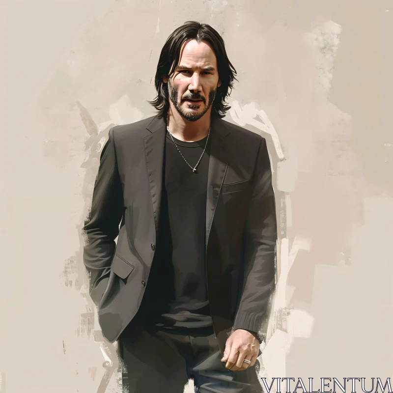 Keanu Reeves in Formal Attire AI Image