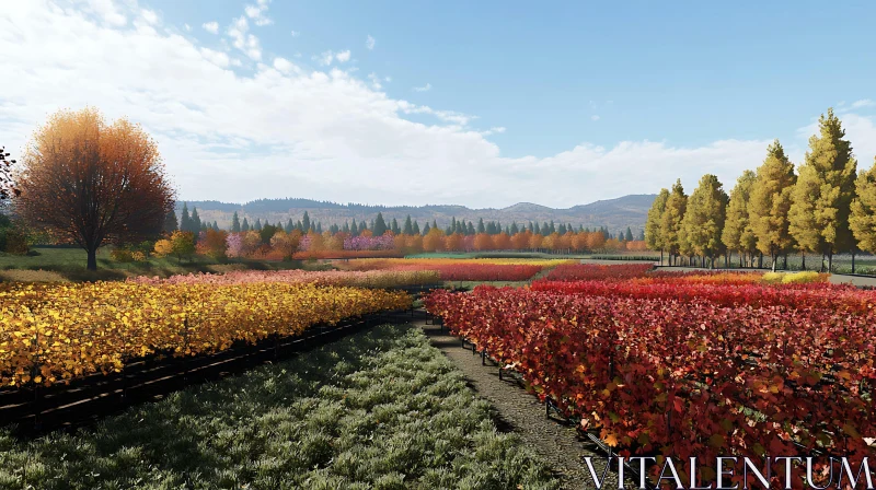 AI ART Colorful Autumnal Field Vista