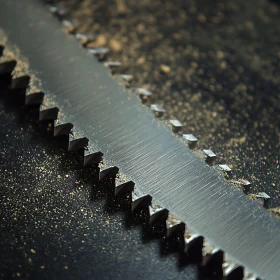 Detailed Image of a Saw Blade's Serrated Edge