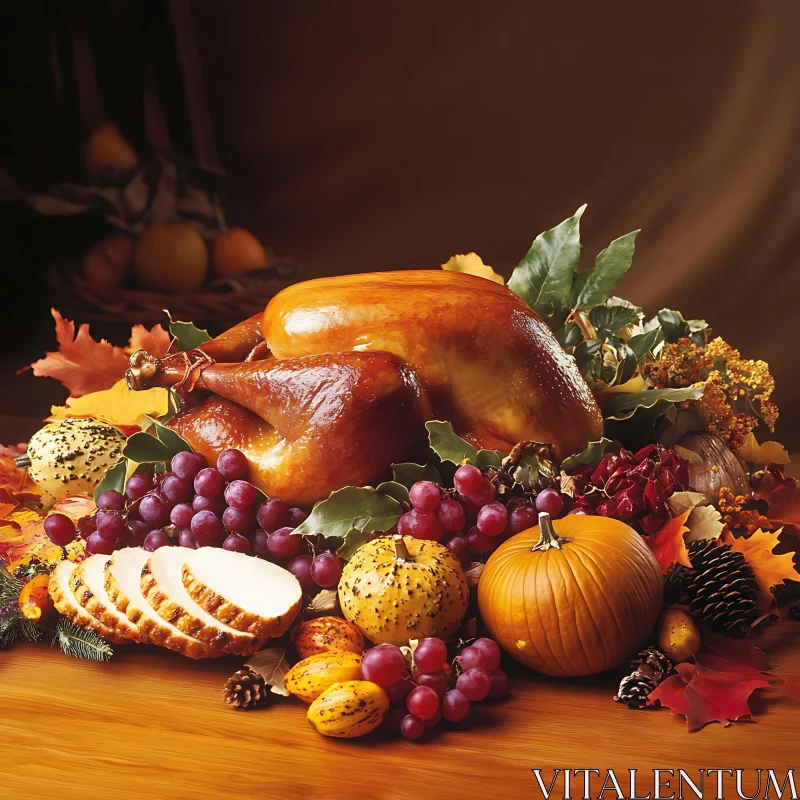 Autumn Harvest Turkey Dinner AI Image