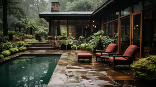 Enchanting Landscape Pool in the Woods | Moody Color Schemes