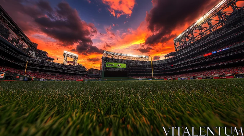 AI ART Baseball Field at Sunset