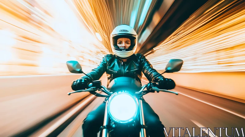 AI ART Woman on Motorcycle: A Fast Ride