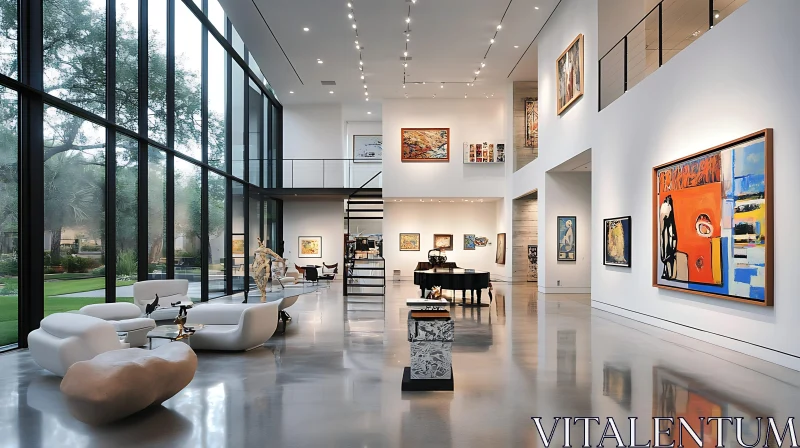 AI ART Contemporary Gallery Space with Natural Light