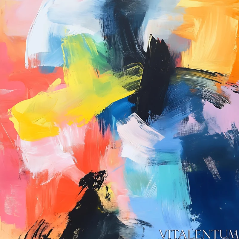 Colorful Abstract Painting on Canvas AI Image