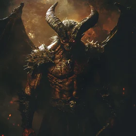 Dark Demon with Enormous Horns