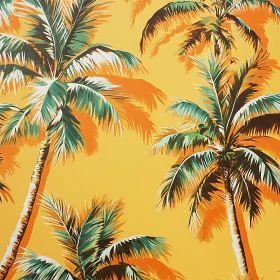 Palm Trees with Orange Shadows