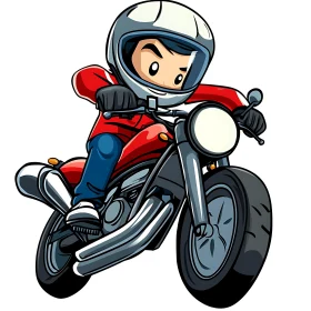 Motorcycle Cartoon Illustration