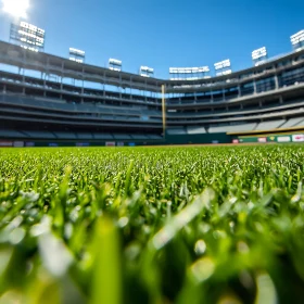 Green Field at Baseball Stadium