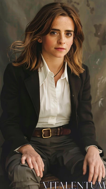 AI ART Emma Watson Reflective Portrait