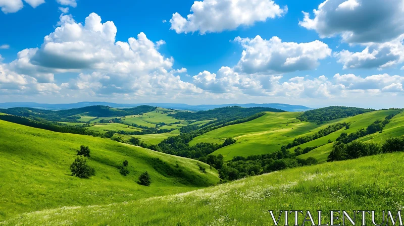 AI ART Rolling Hills Under a Cloudy Sky