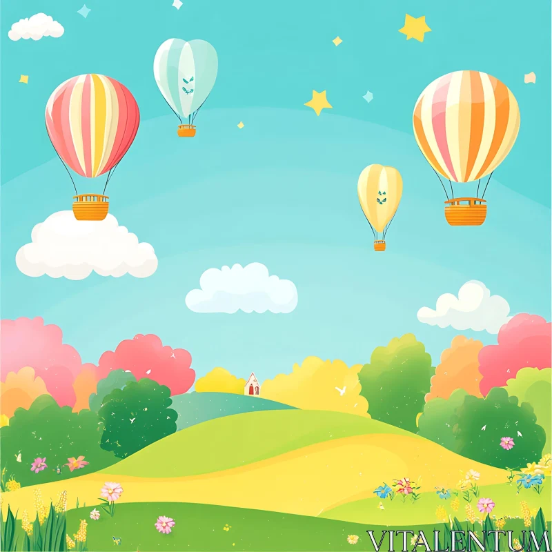 AI ART Whimsical Balloon Ride Art