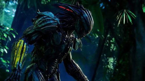 Armored Figure in the Jungle