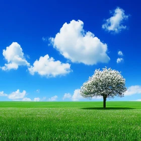 White Tree in Green Field