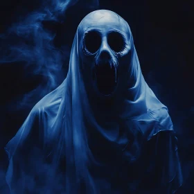 Ghostly Apparition in Blue Hues