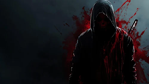 Dark Reaper with Sword and Blood