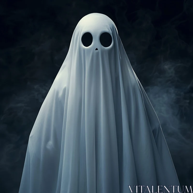 Spectral Figure in White Sheet AI Image