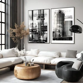 Contemporary Interior with Monochrome Prints