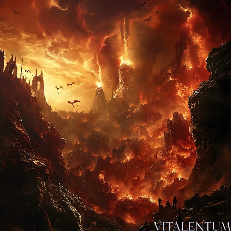 AI ART Fiery Apocalypse: A Volcanic Vision