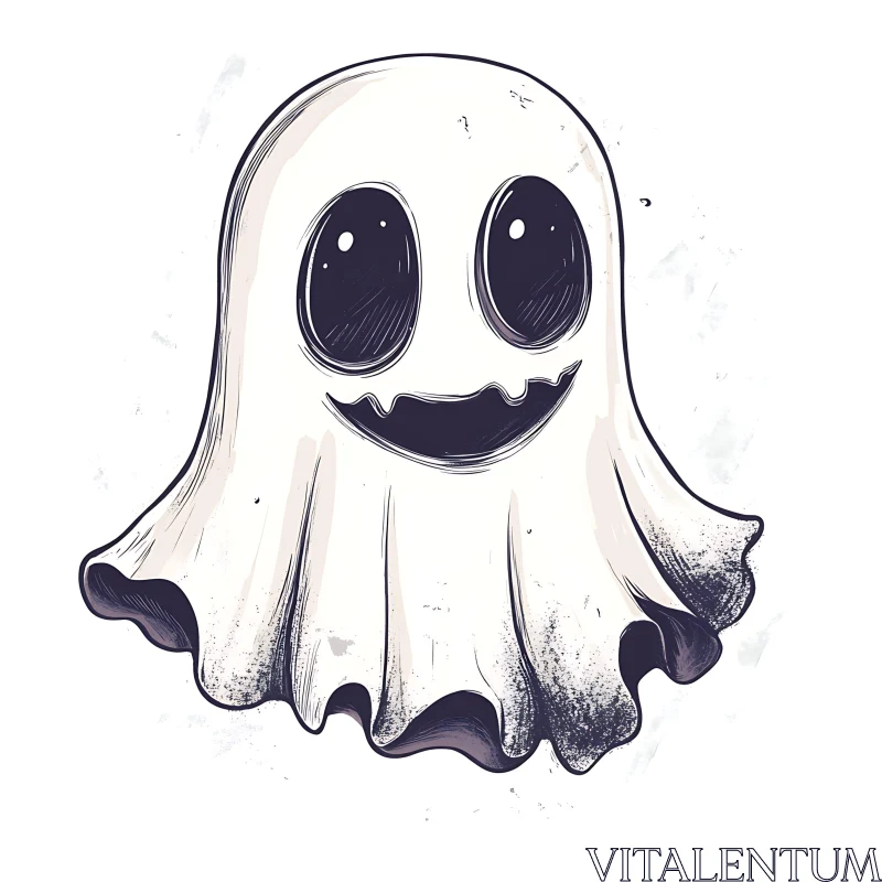 AI ART Playful Ghost Character for Halloween