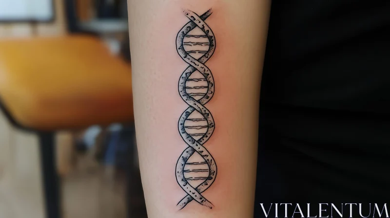 AI ART DNA Double Helix Arm Tattoo