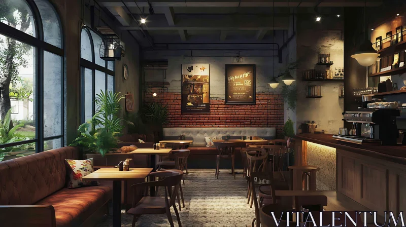 Rustic Coffee Shop Ambiance AI Image