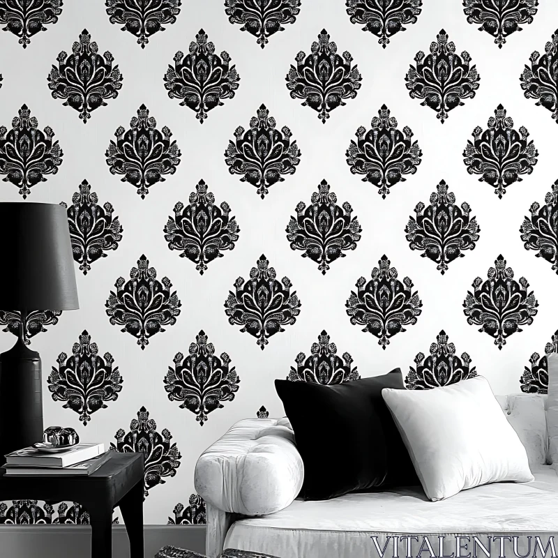 AI ART Elegant Black and White Interior Scene