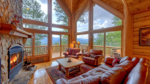 Rustic Interior with Fireplace