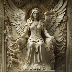 Winged Angel Marble Statue