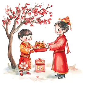 Children Celebrating Chinese New Year