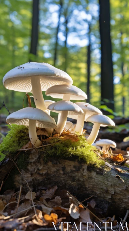 Forest Mushrooms: A Resplendent Photographic Study AI Image
