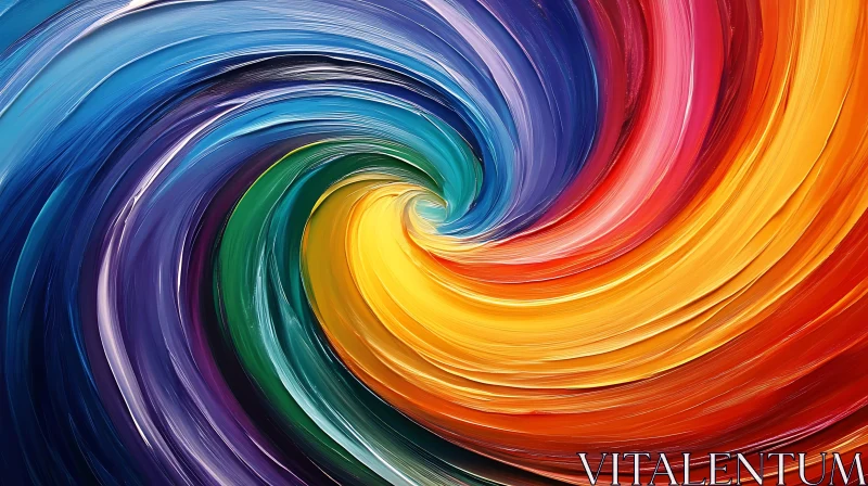 Colorful Abstract Swirl Painting AI Image