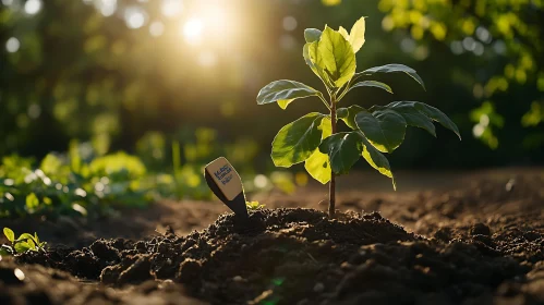 Seedling in Sunlight: Hopeful Beginnings