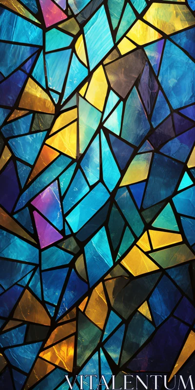 AI ART Geometric Stained Glass Artwork