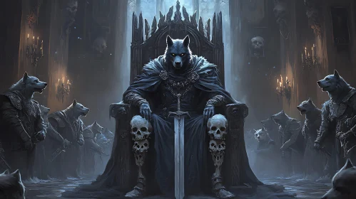 Fantasy Wolf King Illustration