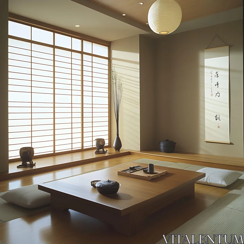 AI ART Zen Interior Design with Natural Light