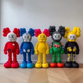 Five Colorful Dolls in a Row