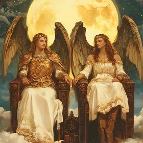 Celestial Beings in Lunar Embrace