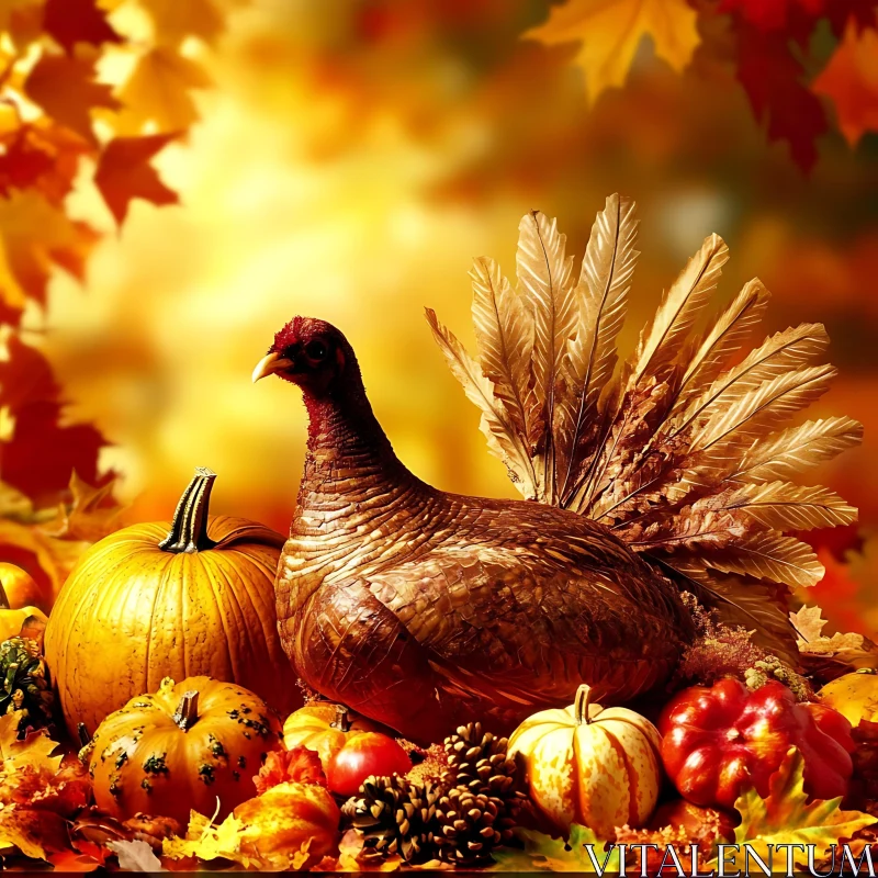 Autumn Harvest: A Thanksgiving Feast AI Image