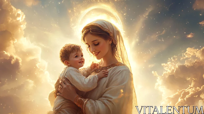 AI ART Mother's Love in Heavenly Light