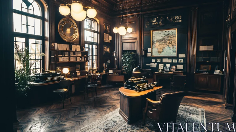 AI ART Antique Office Space with Classic Decor