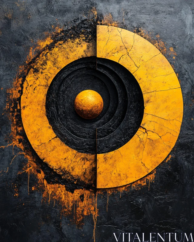 Yellow Circle Abstract Design AI Image