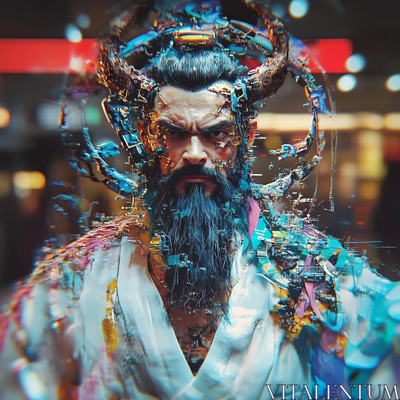 AI ART Augmented Man: A Cyberpunk Portrait