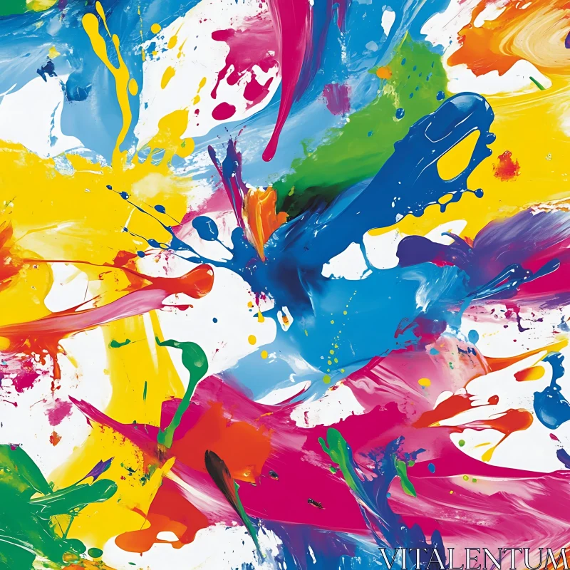 AI ART Colorful Paint Splatter Abstract Art