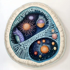 Detailed Cell Diagram with Various Organelles