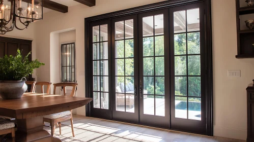 Sunlit Dining Area with Outdoor View