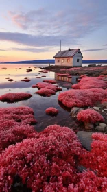 Captivating Red Algae and Ocean Reflection: A Dreamy Contemporary Landscape