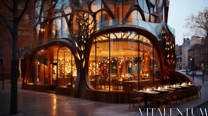 Ethereal Tree-Shaped Building in a Restaurant | Stunning Architecture AI Image