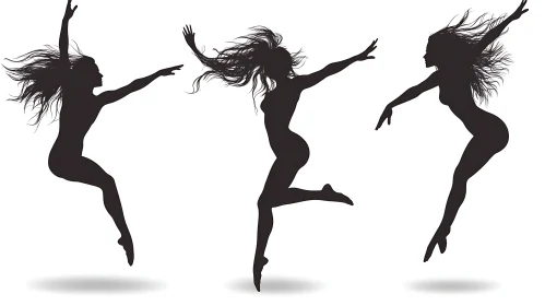 Dancing Figures in Black and White