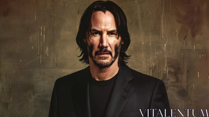 AI ART Keanu Reeves in Black Suit